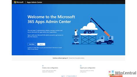 admin365|Microsoft 365 Apps admin center.